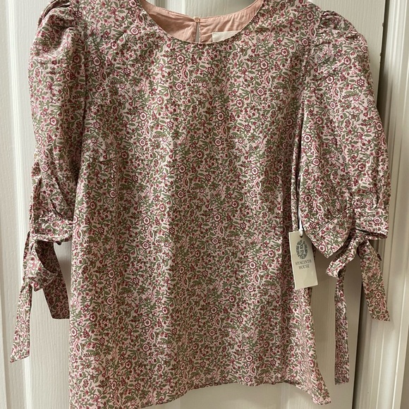 Tuckernuck Hyacinth House Red Floral Fiona Blouse NWT Medium - Picture 4 of 5